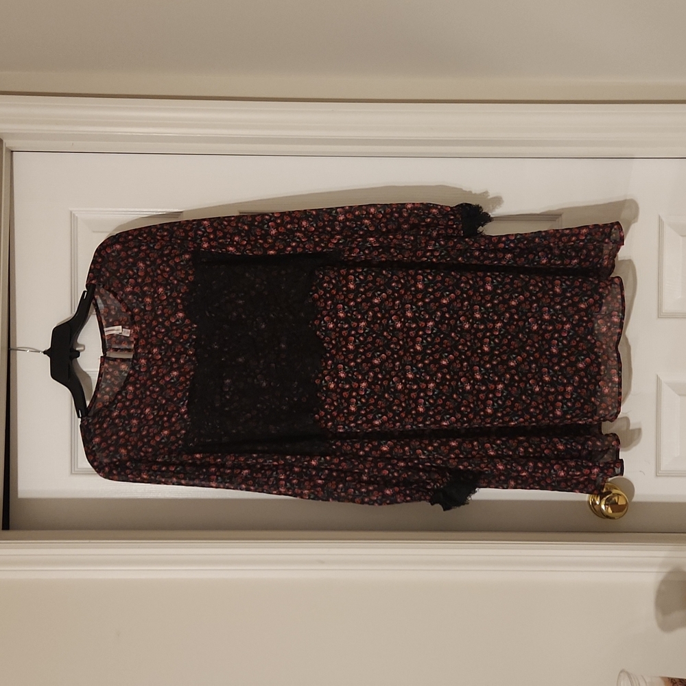 xhilaration floral black lace detail dress